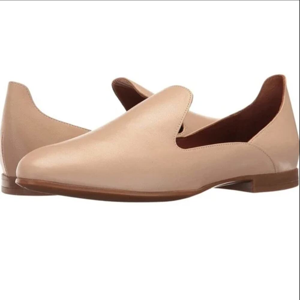 Aquatalia Emmaline Loafers Nappa Leather Water-Resistant Slip-On Nude 7